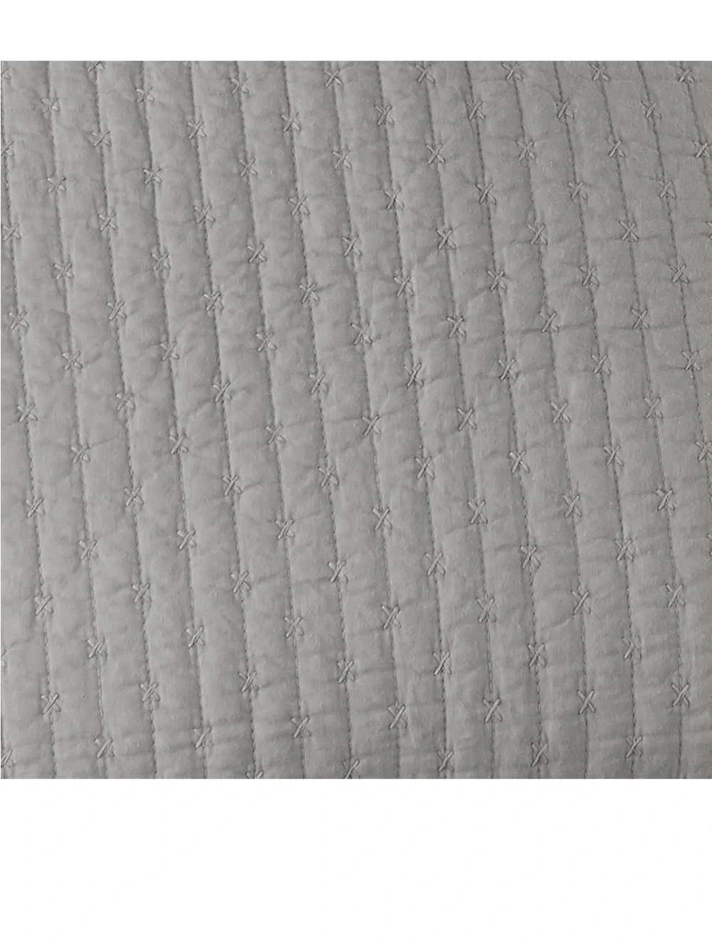 Levtex Home Cross Stitch Reversible Full/Queen Quilt Set - Light Grey